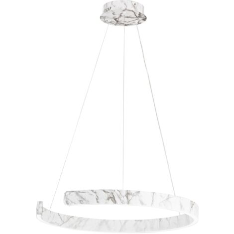 "Sospensione semicircolare LED NAVEL in metallo effetto marmo con CCT 60 cm."