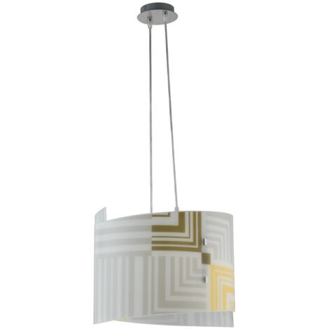 "Sospensione SEVENTY in vetro bianco 45 cm."