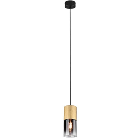 Sospensione Singola Robin Ottone Vetro Fumé Trio Lighting