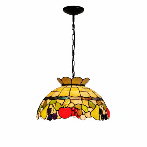 Sospensione Stile Tiffany Vetro Multicolor 1 Luce E27