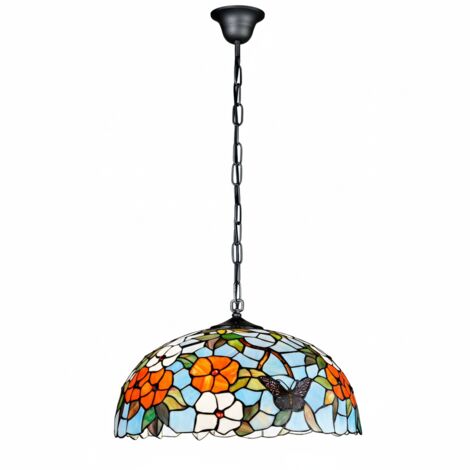 Sospensione Tiffany Vetro Multicolor 1 Luce E27