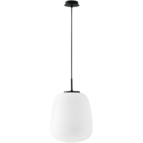"Sospensione TOLOMEO in vetro bianco con struttura in metallo 39 cm."