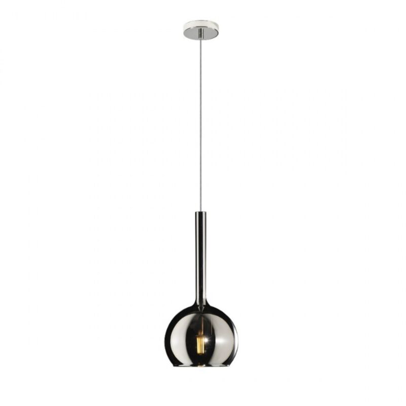 Image of Lampadario moderno top light future 1155cr sp e27 led vetro pirex soffiato sospensione, vetro cromo