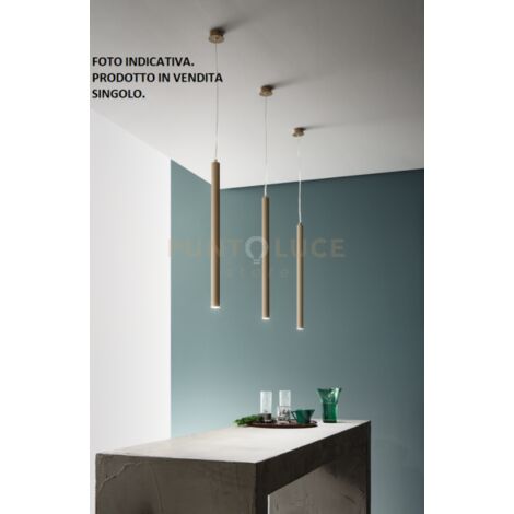 SOSPENSIONE TUBE H.60CM D.3CM TORTORA LED 3000K 365LM 5W