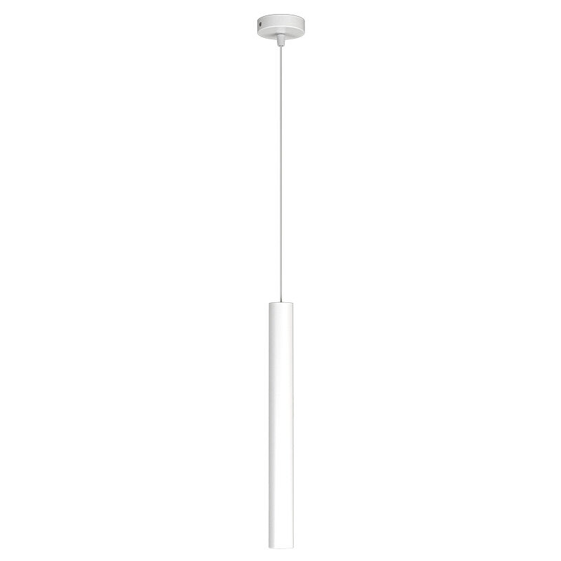 Image of Sospensione Moderna Round Tube Metallo Bianco 1 Luce Gu10 - Bianco