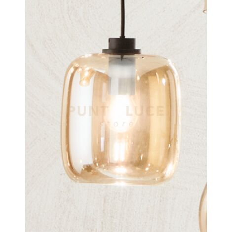 SOSPENSIONE VERVE-3 1 LUCE AMBRA ATTACCO E14 SENZA BASE D' ATTACCO D.16CM H.19CM