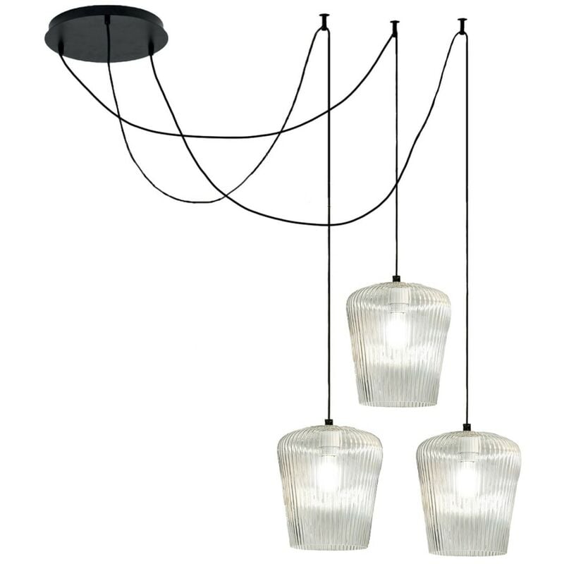 Sospensione vetro bianco Gea Luce numa br3 e27 led lampada soffitto decentramento classica