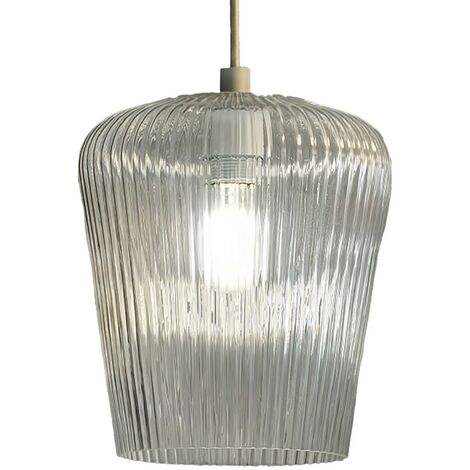Sospensione vetro trasparente gea luce numa e27 led lampada soffitto moderna