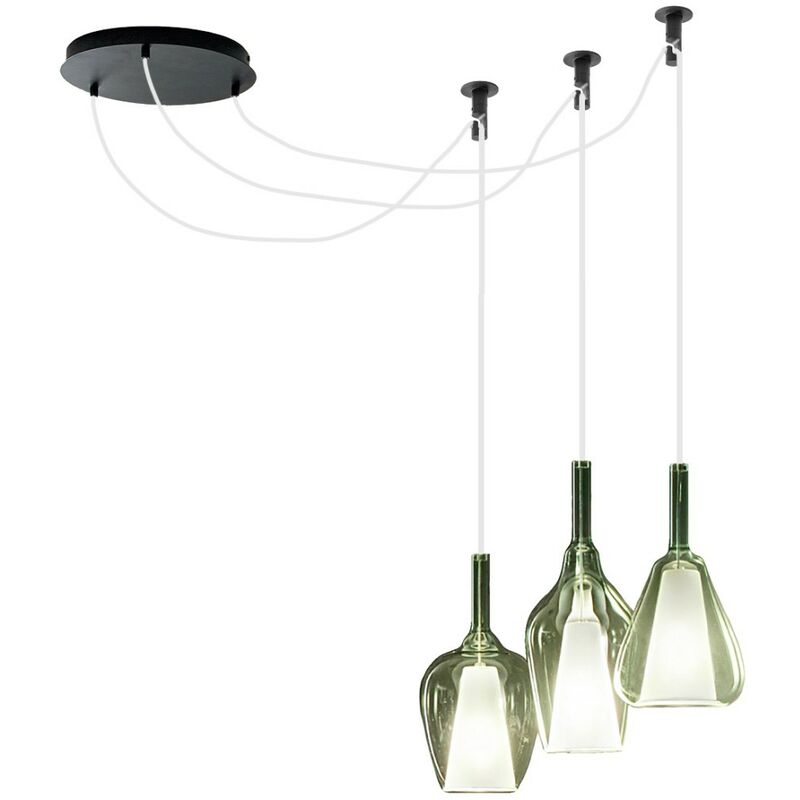 Image of G.e.a.luce - Sospensione vetro verde trasparente gea luce ofelia s e27 led lampada soffitto multiluce