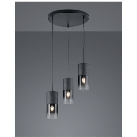 Sospensione Vintage 3 x E27 Robin Metallo Nero Trio Lighting