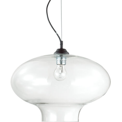 Sospensione Vintage-Decò Bistro' Metallo Trasp. 1 Luce E27 D40
