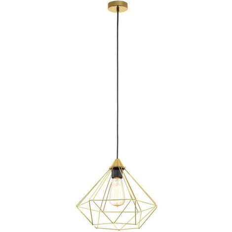 Sospensione Vintage Tarbes Acciaio Ottone Spazzolato 1 Luce E27