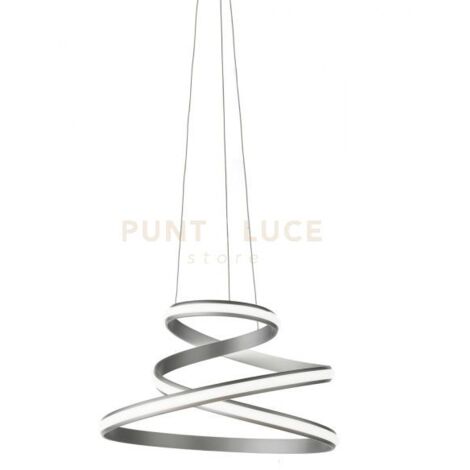 SOSPENSIONE VUELTA A LED SILVER 3000K 2500LM 50W DIMMERABILE D.57CM