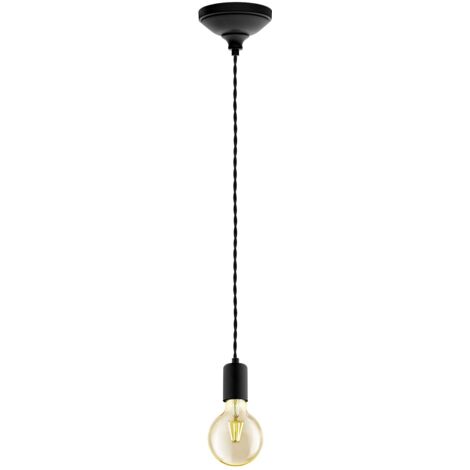 Sospensione Yorth Ø 12,5 x 200 cm 60W E27 Nero Cavo Nero