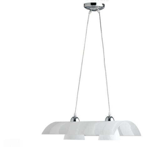 Sospensione Zebrata Bianca 2Xe27 50X33X16Cm - Fan Europe