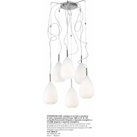 Sosp.luna h120 6luci vetro - bizzotto