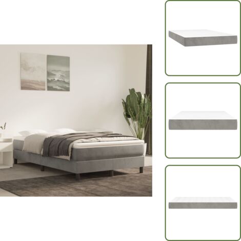 Sostegno medio-duro - vidaXL Materasso a Molle Insacchettate Rigidità Media Grigio Chiaro 120x200x20 cm in Velluto - Sonno riposante