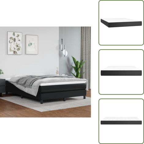 Sostegno medio-duro - vidaXL Materasso a Molle Insacchettate Rigidità Media Nero 140x190x20cm in Similpelle - Sonno riposante