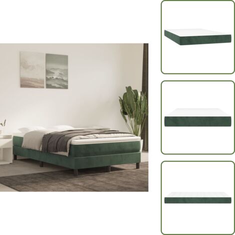 Sostegno medio-duro - vidaXL Materasso a Molle Insacchettate Rigidità Media Verde Scuro 120x200x20 cm in Velluto - Sonno riposante
