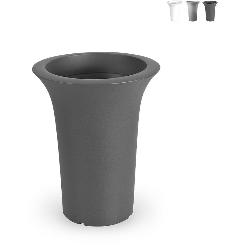 

Maceta alta Ø 48 x 60 cm redonda macetero diseño jardinera jardín terraza jardín Flos | Gris Oscuro