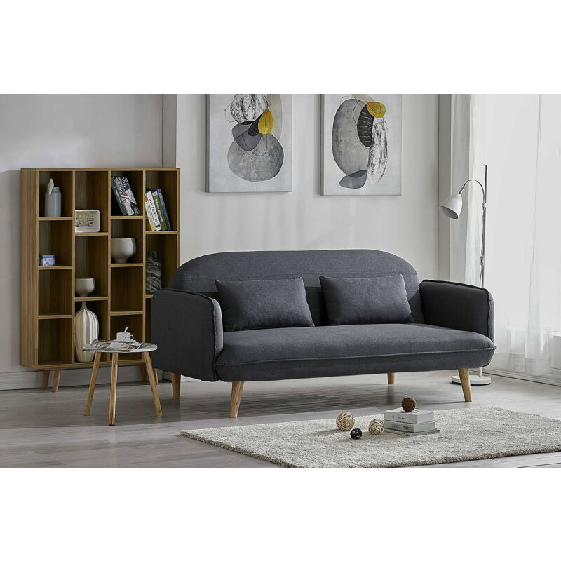 Sotchi Gris Canapé Convertible Scandinave 3 Places