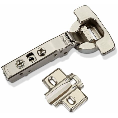 SOTECH 2 Stück Master Toolless T45 Topfband werkzeuglose Topfmontage Mittelanschlag 110° mit Dämpfer (Soft-Close) und Kreuzplatte mit Exzenterverstellung