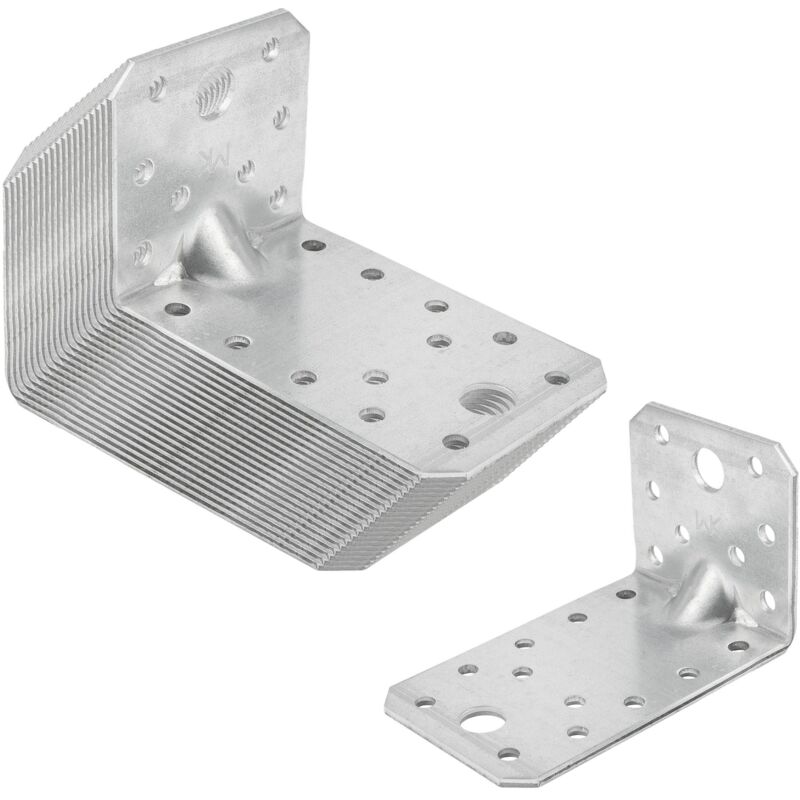 So-Tech Sotech 20er Set Bauwinkel Winkelverbinder 90° Materialstärke 2, 5 Mm Schwerlastwinkel Aus Feuerverzinkter Stahl Eckwinkel Stahlwinkel Mit Sicke