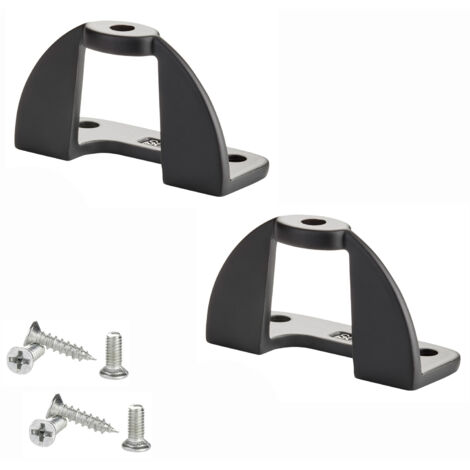 SOTECH 2er Set Möbelgriffadapter (45 x 19,5 x 26 mm, max. Türdicke 20 mm) schnelle Montage, Adapter inkl. Montagematerial für Falt- und Schiebetüren, schwarz matt