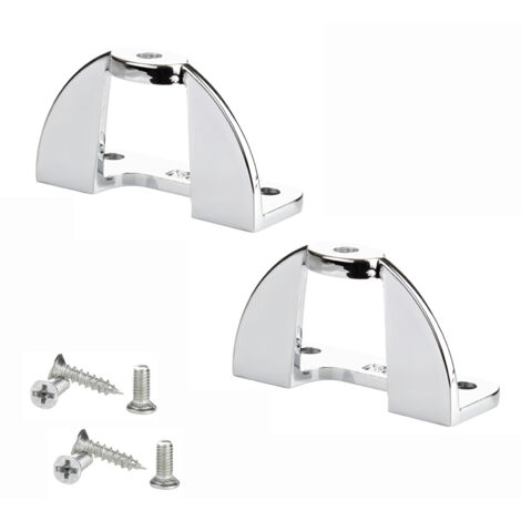 SOTECH 2er Set Möbelgriffadapter (45 x 19,5 x 26 mm, max. Türdicke 20 mm) schnelle Montage, Griffadapter inkl. Montagematerial für Faltschiebetüren, Chrom poliert