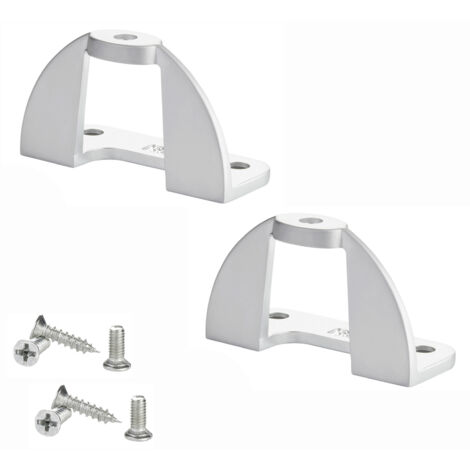 SOTECH 2er Set Möbelgriffadapter (45 x 19,5 x 26 mm, max. Türdicke 20 mm) schnelle Montage, Möbelknöpf-Adapter inkl. Montagematerial für Faltschiebetüren,  Chrom matt