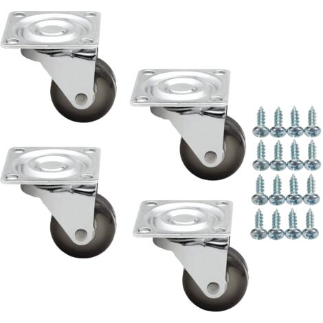 SOTECH 4 Stück Möbelrollen KIEL Ø 35 mm braun ohne Bremse (Feststeller) inkl. Schraubenset Belastbarkeit bis 100 kg (25 kg pro Transportrolle)