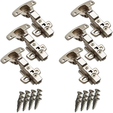 SOTECH 6 pièces Hettich Sensys 8645i TH52 Charnière à ouverture centrale 110° 9071206 Hauteur (Distance) 1,5 mm Amortisseur incl. vis M4x16mm