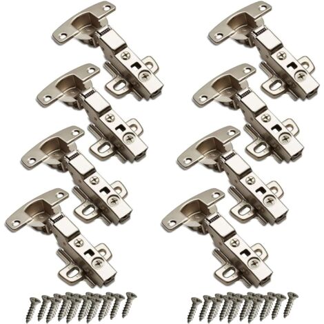 SOTECH 8 pièces Hettich Sensys Paumelle 8645i TH52 Butée centrale Angle d'ouverture 110° Charnière Amortisseur Hauteur (Distance) 1,5 mm incl. vis M4x16mm