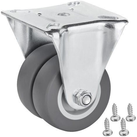 SOTECH Bockrolle (Ø 50 mm, Tragkraft 100 kg, Anschraubplatte: 60 x 60 mm) zum Erweitern für Bettkasten, Auszügen oder Schubkästen