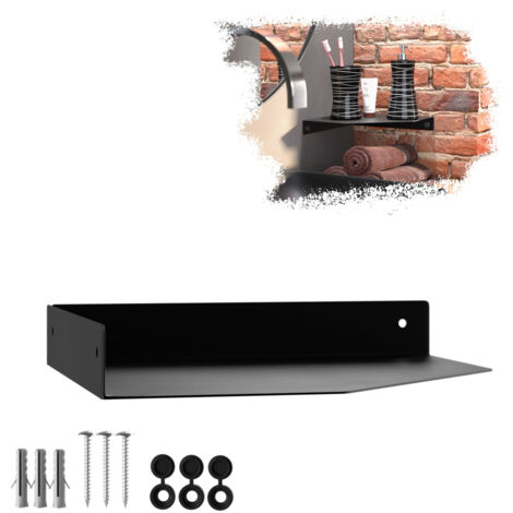 SOTECH Design Wand-Eckregal HOVER Höhe 3 cm inkl. Befestigungsset für Wandmontage, Länge 20 cm, Tiefe 20 cm, schwarz, 1 Stück