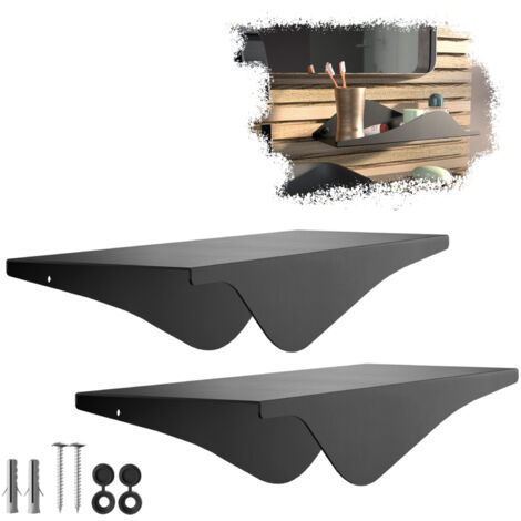 SOTECH Design Wandregal HOVER-VIII 35 x 13 x 8 cm inkl. Befestigungsset für Wandmontage, schwarz, 2 Stück