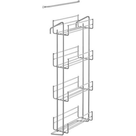 SOTECH Gewürzregal mit 4 Etagen Silber pulverbeschichtet für max. 12 Gewürzdosen (H x B x T: 470 x 185 x  90 mm)
