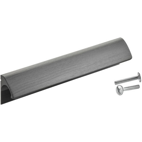 SOTECH Griffleiste Blackline ELEGANCE Aluminium schwarz matt eloxiert (Möbelgriff deckt alte Bohrlöcher ab) Bohrlochabstand (BA) 128 mm L: 148 mm, 1 Stück