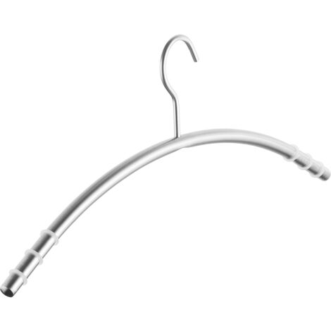 SOTECH Kleiderbügel Edelstahl SS201 gebürstet mit Antirutsch-Ringen Haken 360 Grad drehbar, Rundrohr Ø 12 mm x 433 mm, 1 Stück