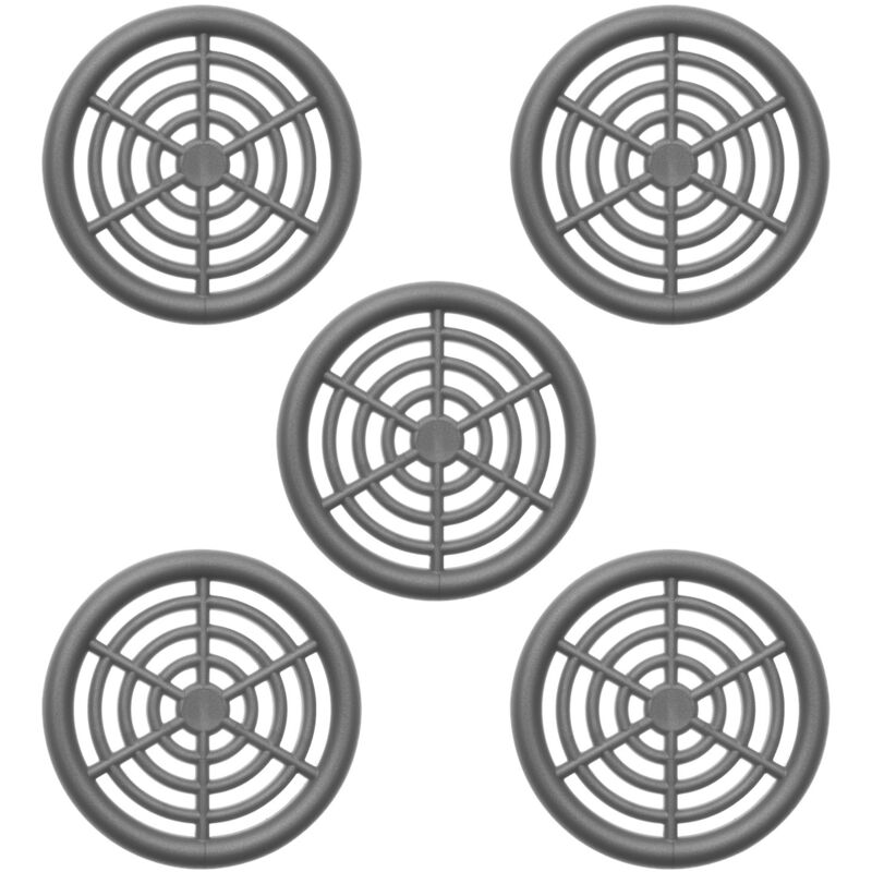 So-Tech Sotech Lüftungsgitter Zum Einlassen Mit Abdeckrand Belüftung Innen Und Außen - 5 Stück Ø 48 Mm / Einbau-ø, 42, 9 Mm / Einbautiefe, 6, 8 Mm