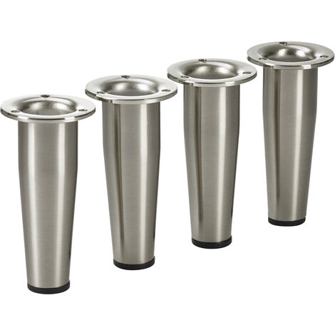 SOTECH Möbelfuß FOX-TROT höhenverstellbar um max. 12 mm Höhe 120 mm Edelstahloptik, 4 Stück