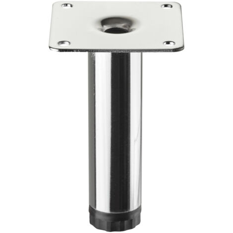 SOTECH Möbelfuß LIMA Höhe 100 mm, Ø 25 mm Höhenverstellbar 10 mm Chrom poliert Vitrinenfuß Sockelfuß Schrankfuß
