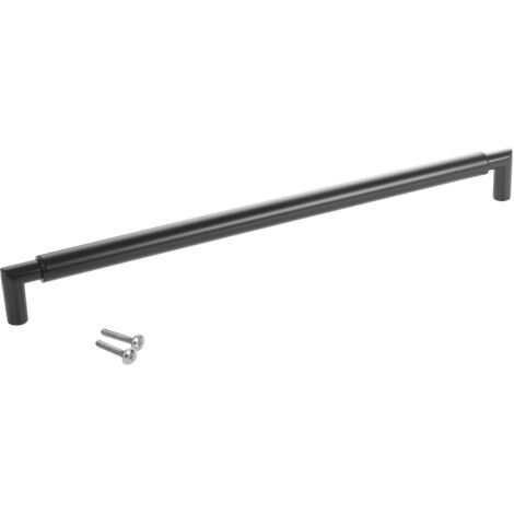 SOTECH Möbelgriff E9 echt Edelstahl Ø 16 mm mit Sockeln aus Metall, schwarz matt, BA 320 mm, 1 Stück