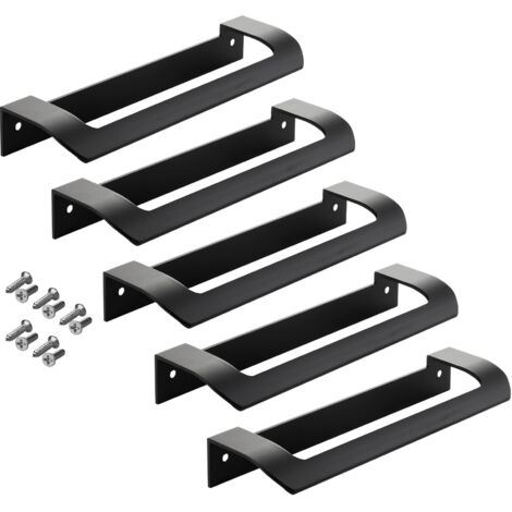 SOTECH Möbelgriff LYS BA 160 mm Griff für Schränke, Schubladen und Falttüren, schwarz matt, 5 Stück
