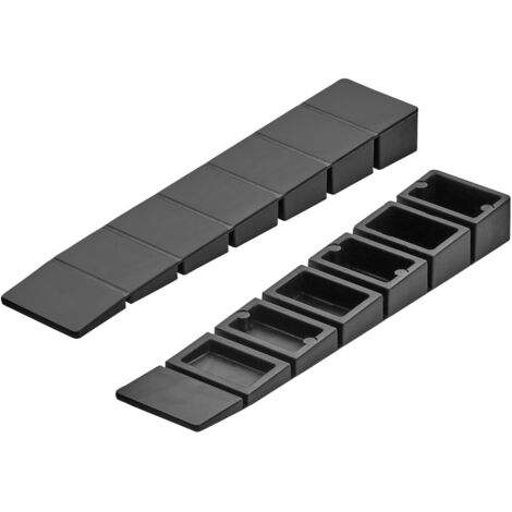 SOTECH Möbelkeile 75 x 15 mm schwarz zum Ausgleich bis 7,5 mm Höhenunterschieden mit Sollbruchstellen, 100er Set