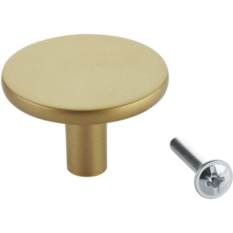 SOTECH Möbelknopf Schubladenknopf SW169 Ø 40mm Höhe 27 mm Schrankknopf aus Metall Goldoptik, 1 Stück