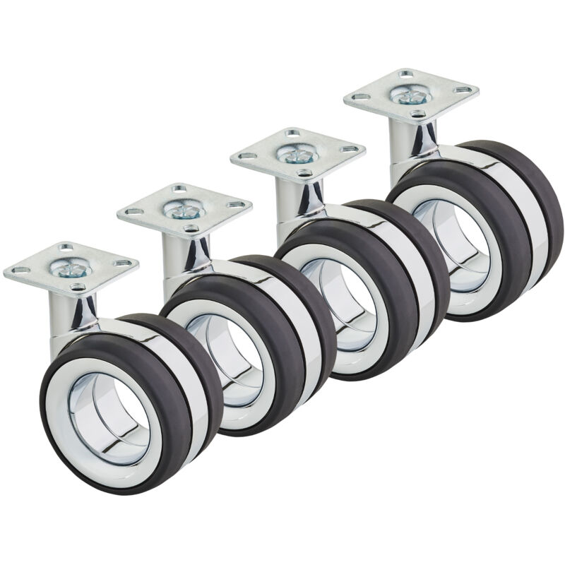 So-tech - Sotech Premium Möbelrolle Düsseldorf Ø 75 Mm (höhe 98, 5 Mm, Chrom/schwarz, Montageplatte 47 X 47 Mm), 4er Set