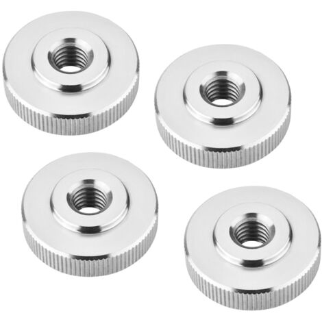 SOTECH Rändelmutter Edelstahl V2A (SS304) metrische Griffmutter mit gerändelten Seitenflächen - 4er Set M10 flache Form DIN 467