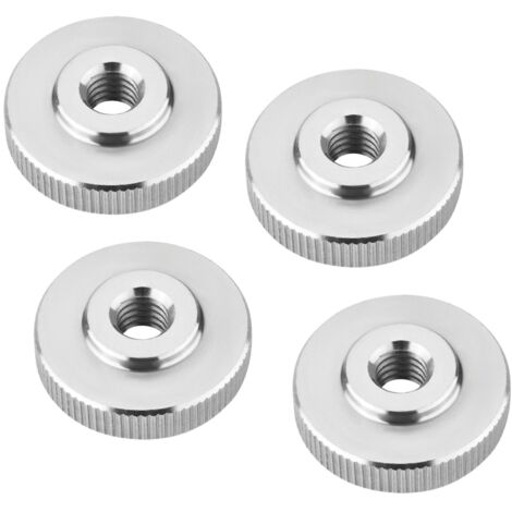 SOTECH Rändelmutter Edelstahl V2A (SS304) metrische Griffmutter mit gerändelten Seitenflächen - 4er Set M8 flache Form DIN 467