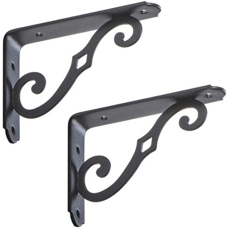 SOTECH Regalkonsole BLACKLINE II schwarz Tragkraft bis zu 30 kg / Paar 12,5 x 9 x 2,5 cm, 2 Stück